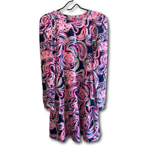 Lilly Pulitzer UPF 50+ Arlette Dress Flock To The Top XXS Long Sleeve Above Knee